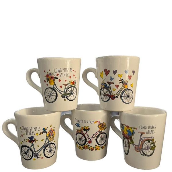 Taza Conica Bicicletas Ceramica