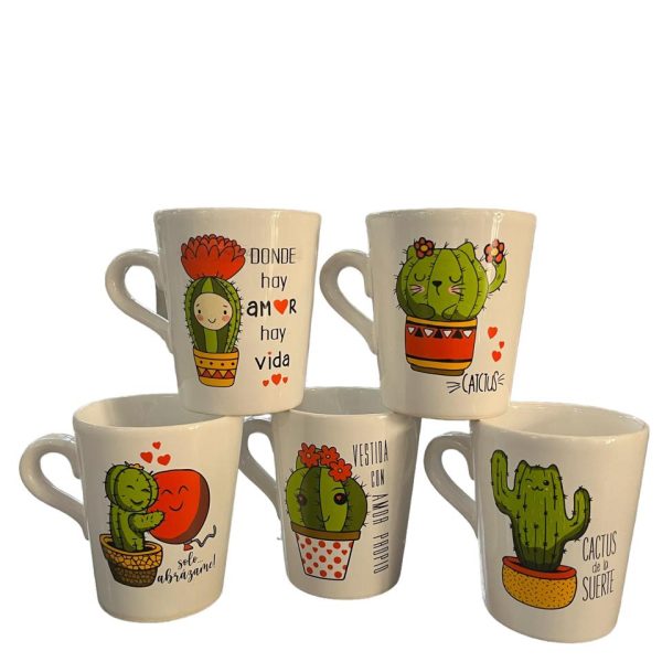 Taza Conica Cactus Ceramica