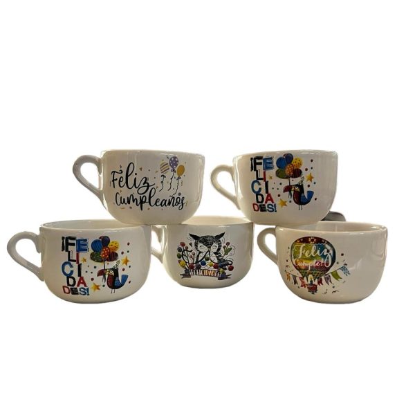 Tazon Feliz Cumple-Felicidades Ceramica