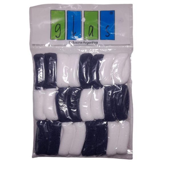 Colitas toallas x 24 blancas y azules