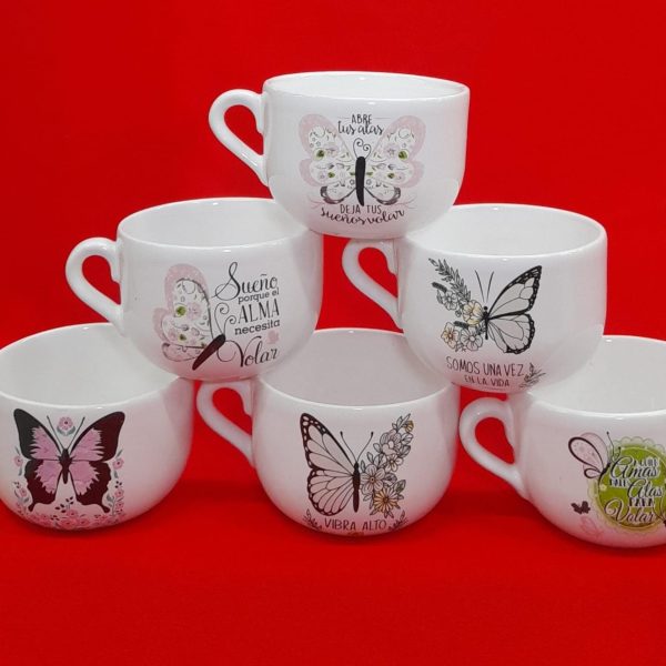 Tazon Mariposas Ceramica -95613