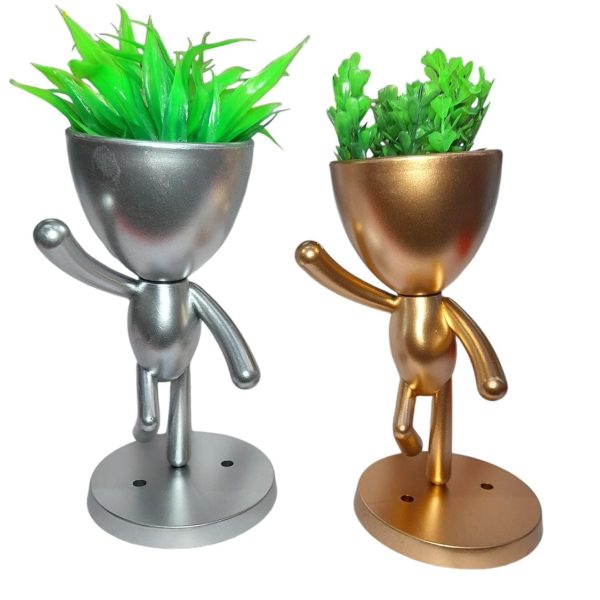 Maceta 15 cm forma persona con planta Dor-Plat
