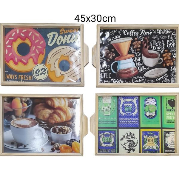 Bandeja de madera para cama 45x30 sin patas