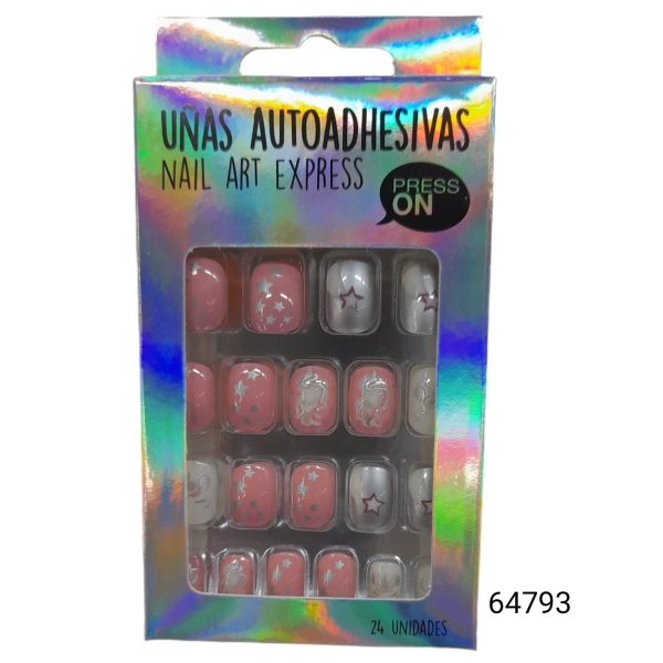 Uñas postizas autoadhesivas infantiles en caja