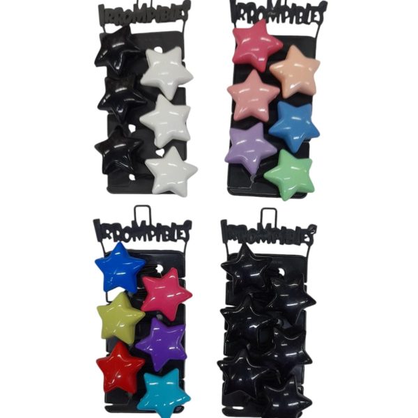 Colitas elasticas estrellas x 6u en exhibidor -1708-