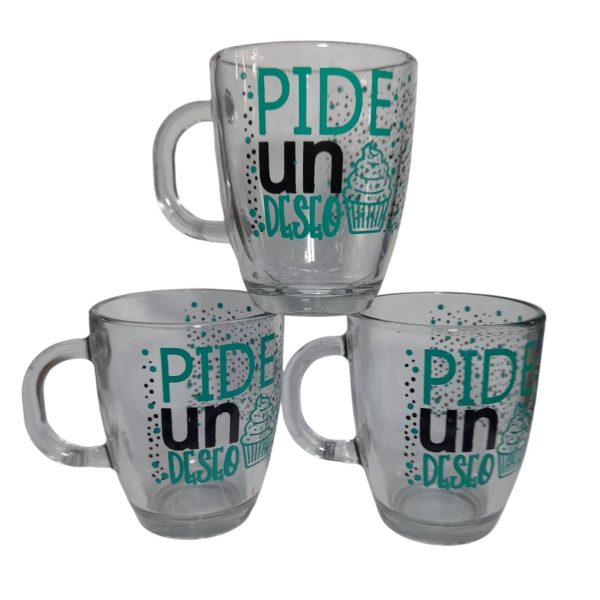 Taza de vidrio " pide un deseo" - 16897
