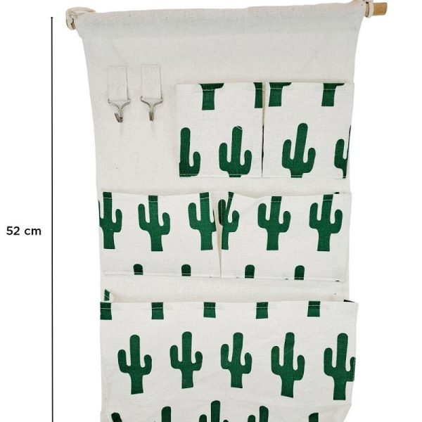 Bolsa organizadora con 5 bolsillos de tela paara colgar -46368