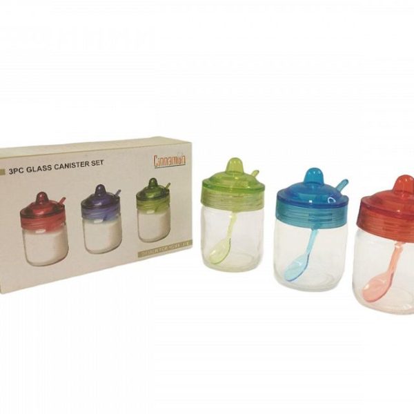 SET DE FRASCOS X 3 C/CUCHARA COLOR 150 ML- 00391