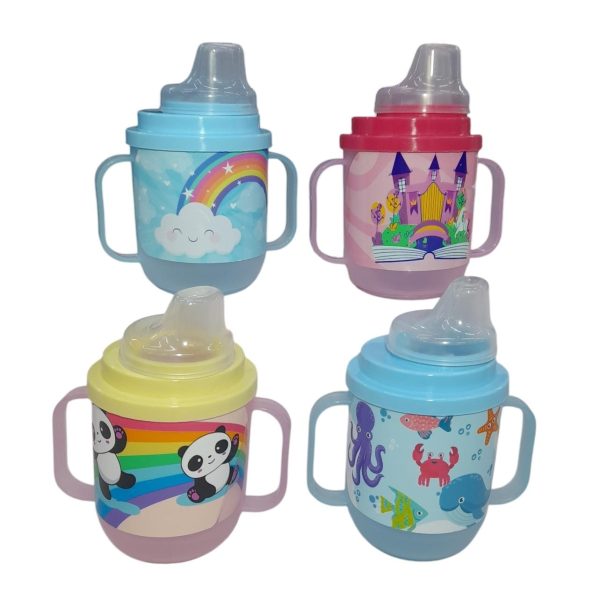 Vaso infantil con 2 asas tapa con tetina- 49892