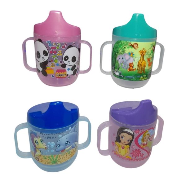 Vaso infantil 2 asas con tapa chupito- 49891