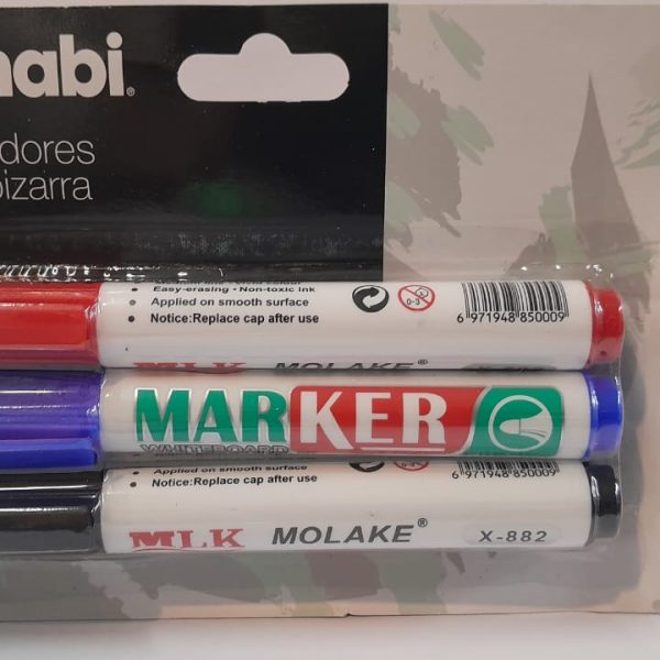 Marcador por 3u para pizarras en blister- 34798