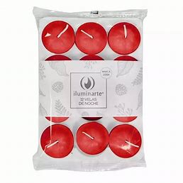Velas de noche x 12 ROJOS-10504