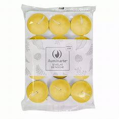 Velas de noche x 12 AMARILLAS-10506