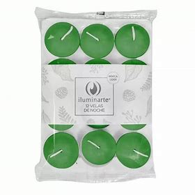 Velas de noche x 12 VERDE- 10509