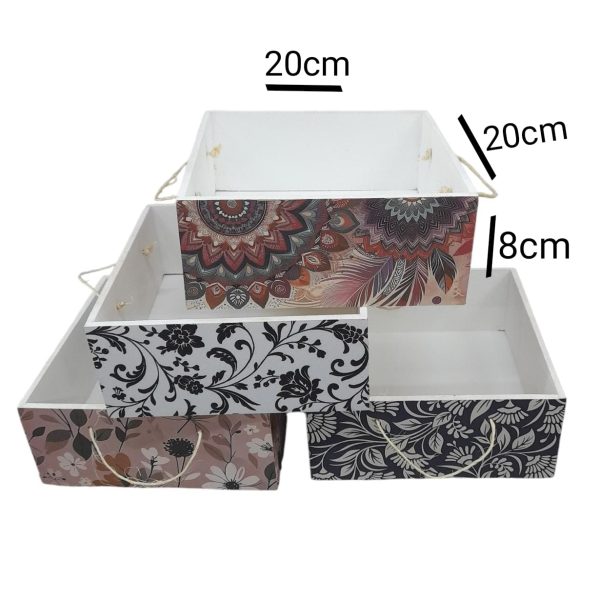 Cajoncito organizador 20x20x8 madera decorado- 202028