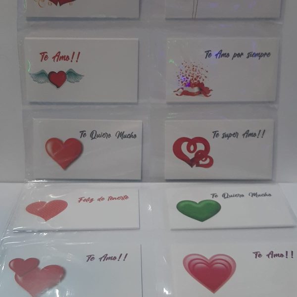 Tarjetitas personales x 100 en blister ENAMORADOS -32161