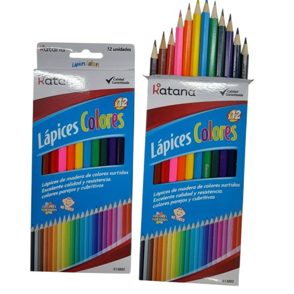 Lapiz madera  color largo x 12 en caja- 88865