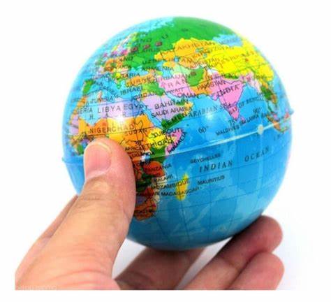 Pelota mapa mundi 6 cm anti estress- 17465