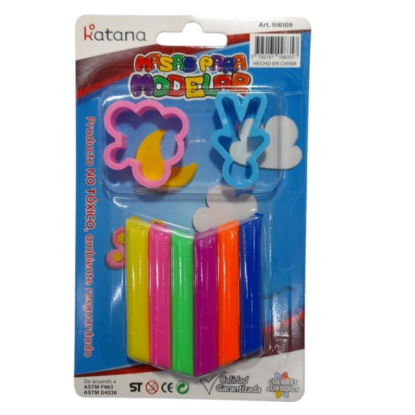 Set masas para moldear + 2 moldes en blister - 98357