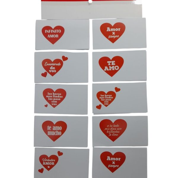 Tarjetitas personales x 100 corazones rojos-32160