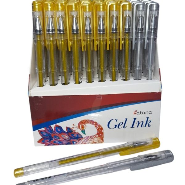 lapicera gel x 4.  3 doradas + 1 plateada- 85512