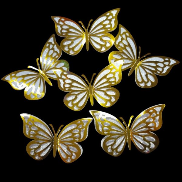 mariposa 3D gibreada 15 cm x 6u en blister-09185