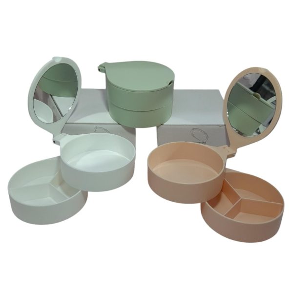 Porta Cosmeticos Y Alhajas redondo con espejo- 91594