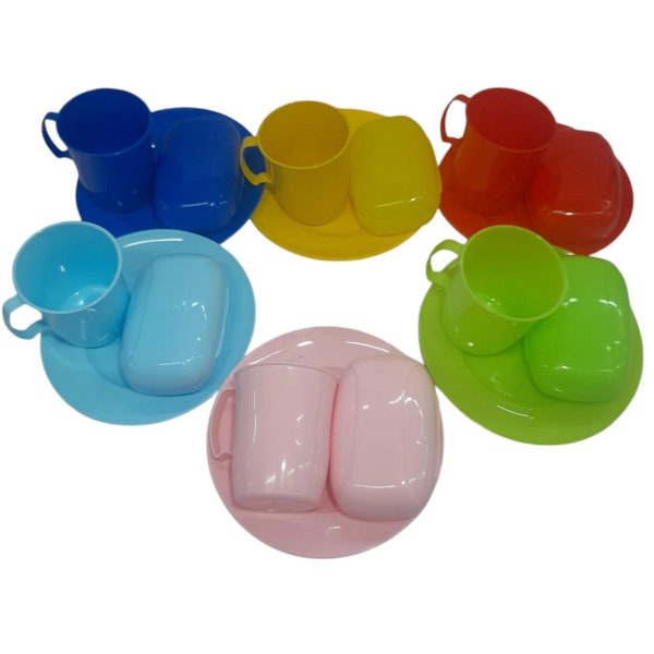 Set para jardin: plato,taza y jabonera- 02041