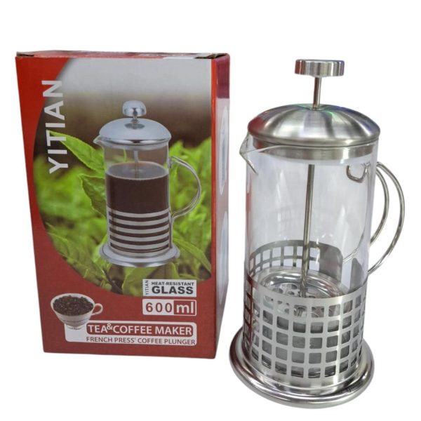 Cafetera de vidrio con embolo 600ml-20364