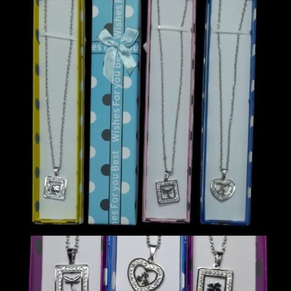 Cadena y dige acero con strass en estuche - 65632