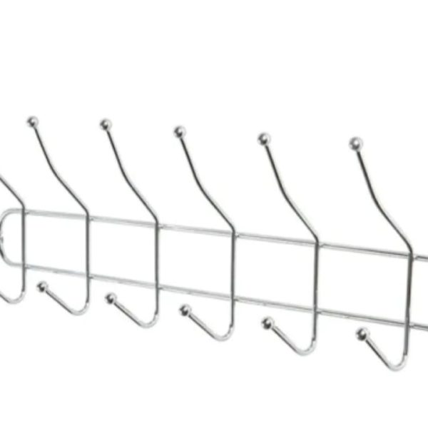 Perchero de ´pared cromado 6 ganchos-211109