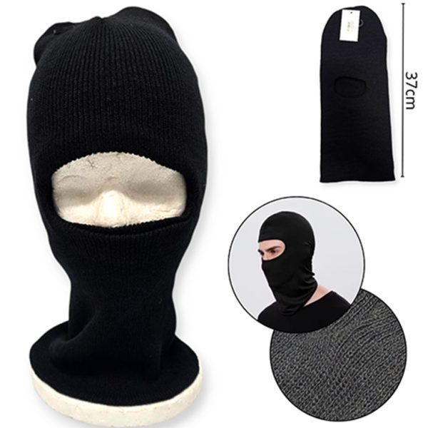 Gorro pasamontañas negro un agujero-16664