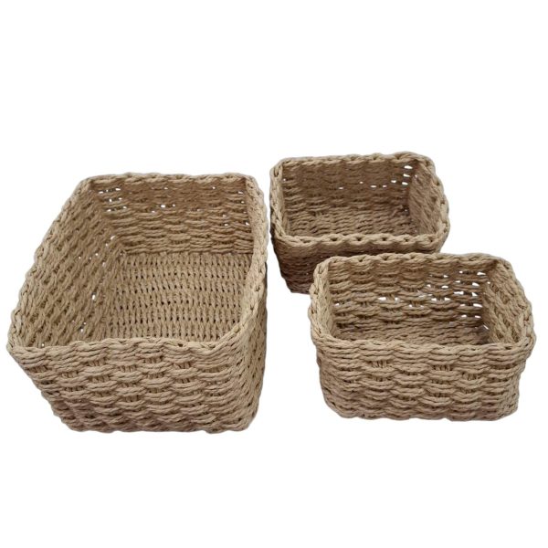 canastos x 3 rectangular simil ratan 3 medidas - 98250