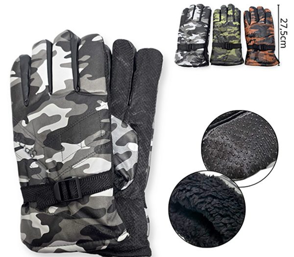 Guante para moto CAMUFLADO con interior peluche-52139