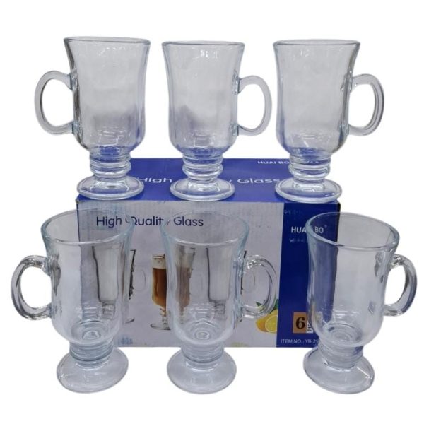 Jarritos capuccinos 13cm x6u-vidrio alta calidad en caja- 96294