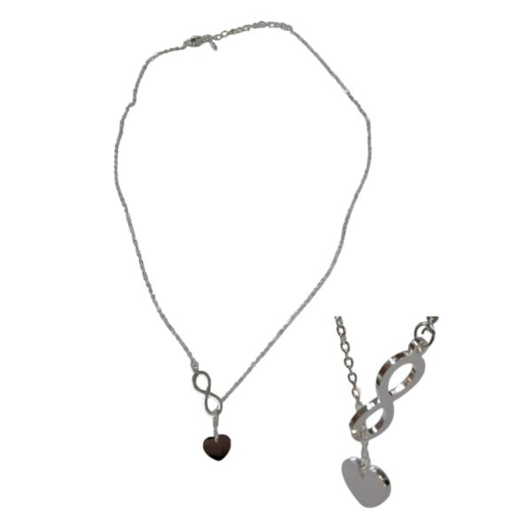 Colgante acero blanco dige infinito y corazon-68342