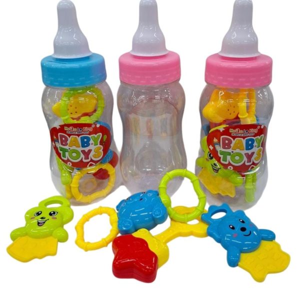 Sonajero x 4 en estuche mamadera- 34405