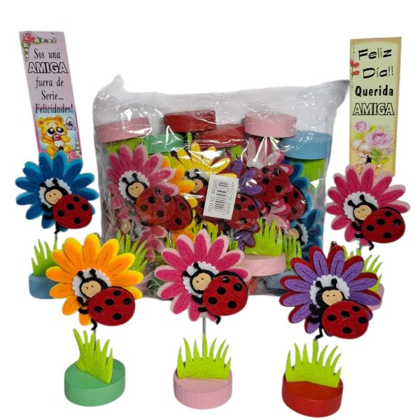 Adorno porta papel flor con aplique x 12 u - 56822