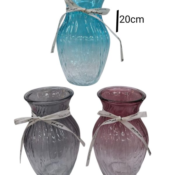 florero vidrio color 20 cm-12133