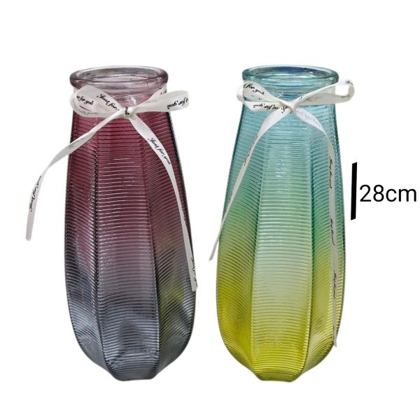 Florero vidrio color 28 cm - 12096