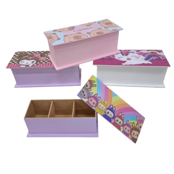 cajita con divisiones madera  23x10 multiuso- 4276