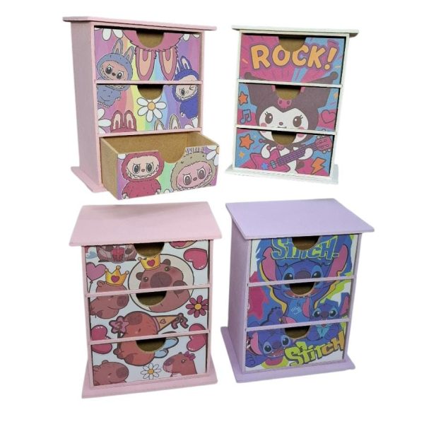 Caja multiuso 18x23 con 3 cajones- 4278