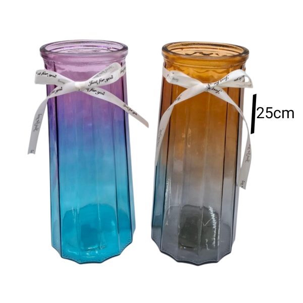 Florero vidrio 25 cm vidrio color - 12232