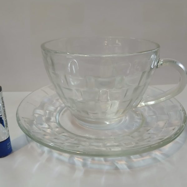 Juego de te 12 pzas- (6tazas- 6 platos) vidrio- 75989