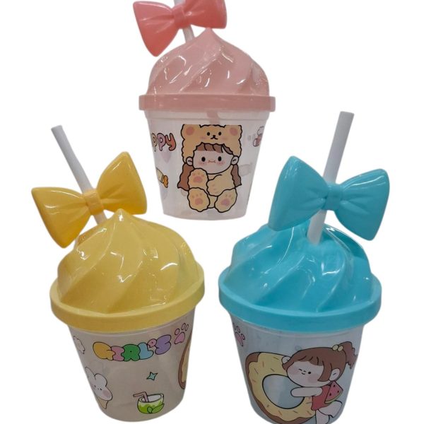 Vaso infantil on tapa heldo y sorbete con palique - 12805