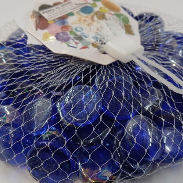 Gemas de vidrio azules en red- 20105