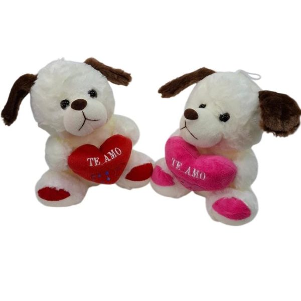 Perro 20 cm con corazon TE AMO-202313