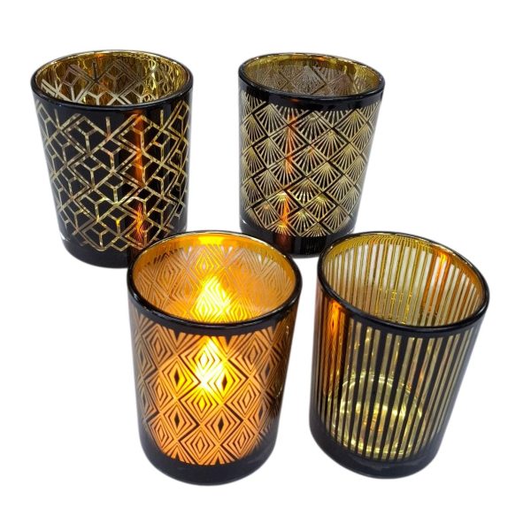 Porta vela 7x5 cm vidrio decorado- 52089