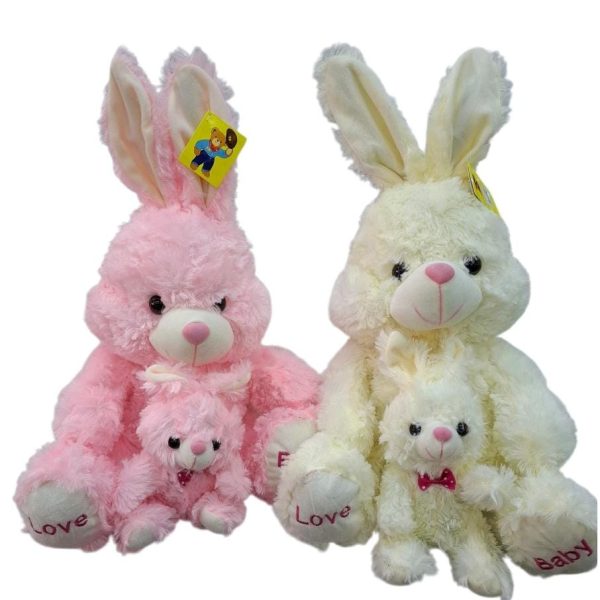 Conejo peluche con cria 45 cm- 920040