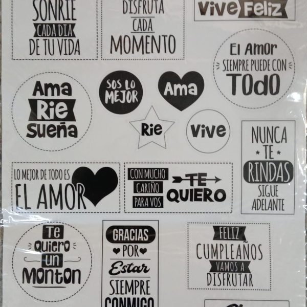 BLISTER  1 PLANCHA CON  18 ETIQUETAS AUTOADHESIVAS- 0023